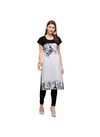 Black And Grey Colour VT Digital Printed Casual Wear Heavy Rayon Kurtis VT101